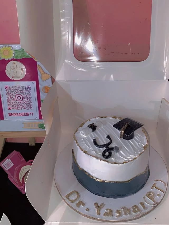 Special convocation cake for Dr. Yashal celebrating achievement of becoming a Physical Therapist - Achievement Celebration Cakes Karachi By Whisk And Sift